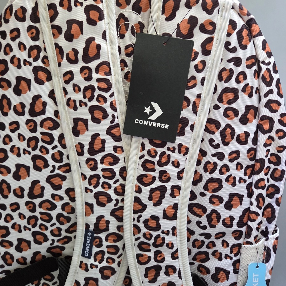 Converse Chuck Taylor All Star Leopard Print Backpack with Mini Bag Keychain - Picture 4 of 4